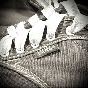 Woman’s Vans: Gray Sneakers with White laces Size 7.5